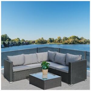 Rattan Furniture Set RFS08 Black - Birchtree