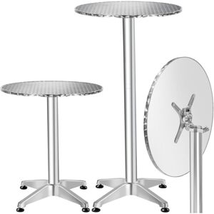 TECTAKE Bar table aluminium 60cm foldable, height adjustable - bistro table, high table, tall table - 6.5 cm - grey