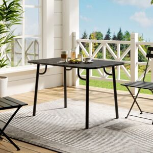 Warmiehomy - Black Rectangular 120x80cm Outdoor Garden Metal Table