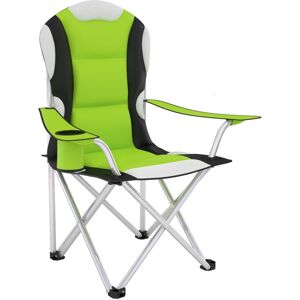 Tectake - Camping chair - padded seat with carry bag - folding chair, fold up chair, folding camping chair - green - green