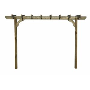 ARBOR GARDEN SOLUTIONS Chamfered Single Beam Pergola, Plant Climbing Arbour, 1.8m (2 Uprights), (3 row kit), Rustic Brown