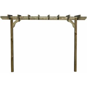 ARBOR GARDEN SOLUTIONS Chamfered Single Beam Pergola, Plant Climbing Arbour, 1.8m (2 Uprights), Rustic Brown