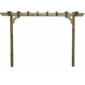 ARBOR GARDEN SOLUTIONS Chamfered Single Beam Pergola, Plant Climbing Arbour, 1.8m (2 Uprights), (2 row kit), Rustic Brown