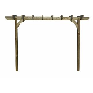 ARBOR GARDEN SOLUTIONS Chamfered Single Beam Pergola, Plant Climbing Arbour, 4.2m (2 Uprights), (2 row kit), Rustic Brown