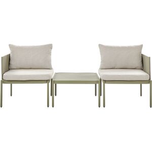 BELIANI Convertible Garden Sofa Set Green Aluminium 2 Seater Terracina - Green