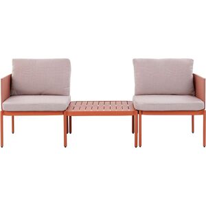 BELIANI Convertible Garden Sofa Set Orange Aluminium 2 Seater Terracina - Orange