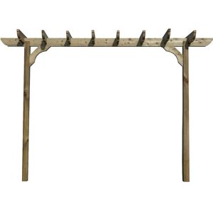 ARBOR GARDEN SOLUTIONS Corbel Single Beam Pergola, Plant Climbing Arbour, 4.2m (2 Uprights), (3 row kit), Rustic Brown