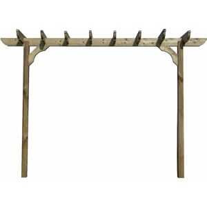 ARBOR GARDEN SOLUTIONS Corbel Single Beam Pergola, Plant Climbing Arbour, 3.6m (2 Uprights), Rustic Brown