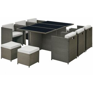 HOME DETAIL Dark Grey 11pcs low Back Cube Dining Grey Cushions