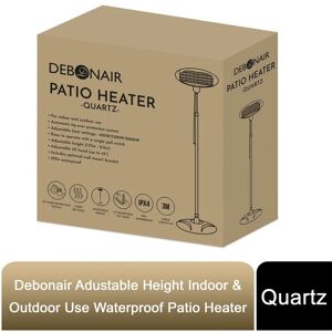 Debonair - Adustable Height Indoor & Outdoor Use Waterproof Patio Heater - Quartz