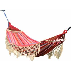 DENUOTOP Garden Hammock with Anti-Tip Pom Poms and Wooden Stick for Patio, Garden, Yard, Beach, Outdoor (Color: A)-DENUOTOP