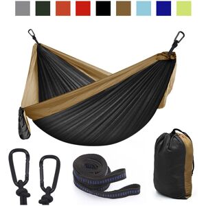 DENUOTOP Outdoor Camping Hammock, 300 x 200cm Ultra Lightweight Camping Hammock, Garden Hammock Carrying 300kg, Travel Hammock with 2 x Carabiners, 2