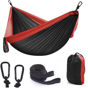 Denuotop - Outdoor Camping Hammock, 300 x 200cm Ultra Lightweight Camping Hammock, Garden Hammock Carrying 300kg, Travel Hammock with 2 x Carabiners,