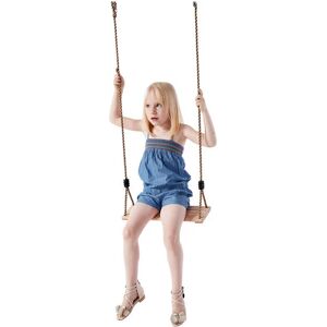 Denuotop - Wooden Swivel Seat, Four-Panel Wooden Four-Straw Swing Indoor Outdoor Hanging Tree Garden for Adults Children, Max Load 300 Kg (Max Rope: