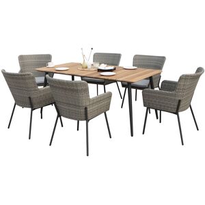 OUT & OUT ORIGINAL DesignDrop Amalfi 6 Seater Luxury Outdoor Garden Dining Set 7pc