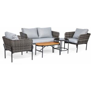 OUT & OUT ORIGINAL DesignDrop Amalfi Luxury Outdoor Garden 4 Seat Conversation Set with Removable Cushions