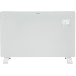Devola - Designer 2kW Smart Glass Panel Heater with Timer White - DVPW2000WH