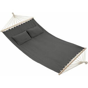 Tectake - Hammock Eden - with support bars, for 2 people, durable fabric - swing chair, garden hammock - dark grey - dark grey