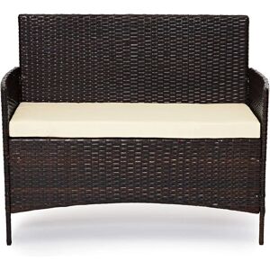 Rattan Outdoor Garden Madrid Furniture Set Conservatory Patio Lounge - Brown with Cover - Brown - Evre