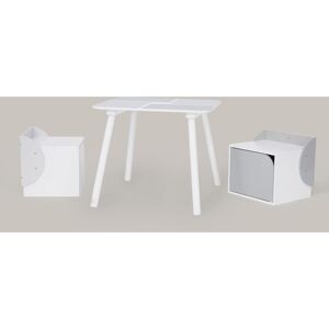 FANTASY FIELDS Biscay Bricks Table and Chairs Kids Furniture - L59 x W59 x H50 cm - White
