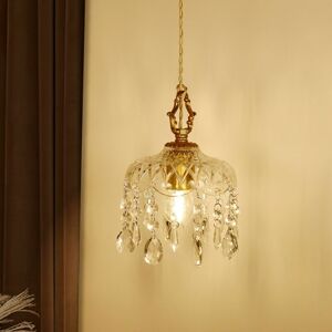 Denuotop - Full copper crystal chandelier, French retro light for aisle, porch, balcony, without light source