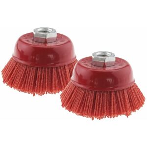 Denuotop - Abrasive Nylon Filament Steel Brush Cutter Internal Thread M14x2,75mm Red(2pcs)