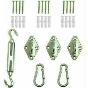 AQUARISS Fittings Accessories Kits For Triangle Sun Sail Shade Awning Canopy Fixing