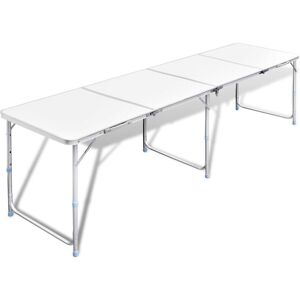 BERKFIELD HOME Foldable Camping Table Height Adjustable Aluminium 240 x 60 cm