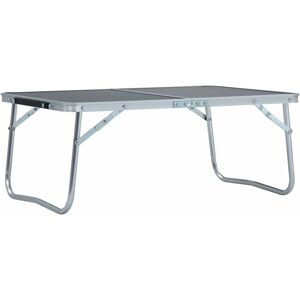 Folding Camping Table Grey Aluminium 60x40 cm Vidaxl Grey