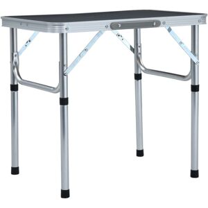 Folding Camping Table Grey Aluminium 60x45 cm Vidaxl Grey