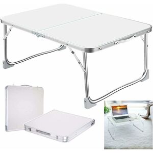 Day Plus - Folding Table Portable 60CM Small Aluminium Table Indoor and Outdoor Foldable Garden Kitchen Dining Table Trays with Portable Handle for