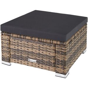 TECTAKE Rattan Stool Bitonto - durable, UV-resistant - footstool, foot stool, foot rest - nature - nature