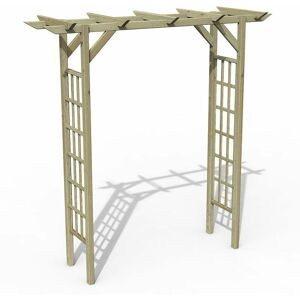 Forest Garden - Forest Classic Flat Top Wooden Garden Pergola Arch 6'11 x 2'4 - Natural Timber