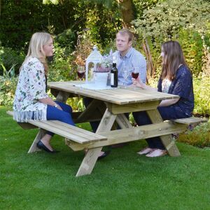 Forest Garden - Forest Small Rectangular Wooden Garden Picnic Table 5'x5' (1.5x1.5m) - Pressure treated