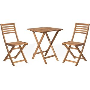 Beliani - Outdoor Garden Furniture Bistro Set Folding Light Wood Fiji - Light Wood