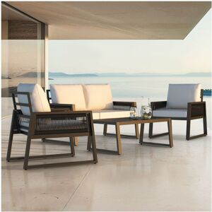 Tectake - Garden Furniture Set Captive - aluminium frame, elastic cord sides - Seating group, Garden lounge, Garden furniture - anthracite