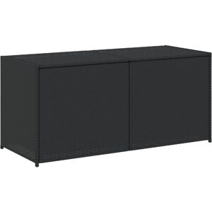 Garden Storage Box Black 283L Poly Rattan Vidaxl Black