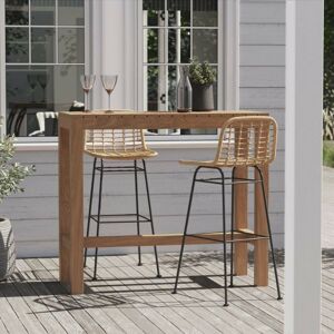 Harlyn Cocktail Breakfast Bar High Table Wooden Teak Outdoor - Garden Trading