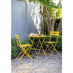 Indoor Outdoor Rive Droite Patio Bistro Set Chairs Lemon Steel - Garden Trading