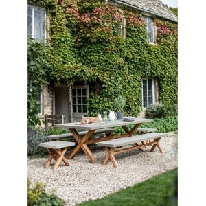 Garden Trading Outdoor Indoor Burford Dining Table & Bench Stool Set Natural