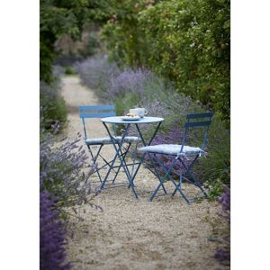 Outdoor Indoor Rive Droite Bistro Set Chairs Lulworth Blue Steel - Garden Trading