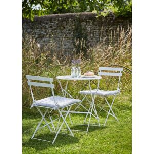 Outdoor Indoor Rive Droite Patio Bistro Set Chairs Chalk Steel - Garden Trading