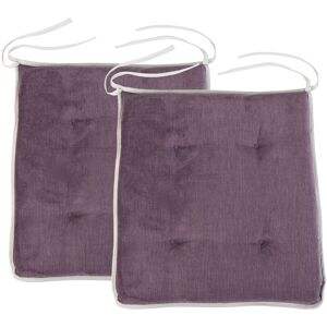 Chair Seat Pad for Living Room, Dining Chair Tufted Seat Cushion, Slip Free Foam Pads for Kitchen Chairs - Purple (2pk) - Loft 25