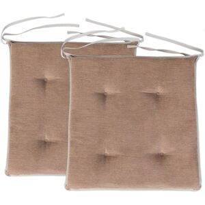 Chair Seat Pad for Living Room, Dining Chair Tufted Seat Cushion, Slip Free Foam Pads for Kitchen Chairs - Mocha (2pk) - Loft 25