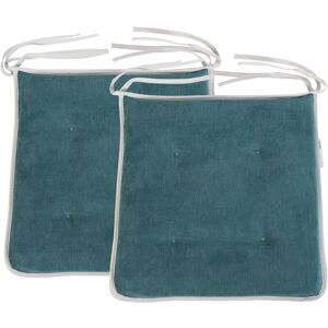 Chair Seat Pad for Living Room, Dining Chair Tufted Seat Cushion, Slip Free Foam Pads for Kitchen Chairs - Ocean (2pk) - Loft 25