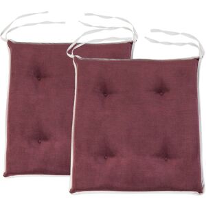 Chair Seat Pad for Living Room, Dining Chair Tufted Seat Cushion, Slip Free Foam Pads for Kitchen Chairs - Wine (2pk) - Loft 25