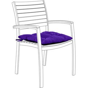 Gardenista - Tufted Cushion Outdoor and Indoor, 40 x 40cm Garden Chair Cushion with Ties, Dining Room Chair Cushions, Chair Seat Pads - Purple