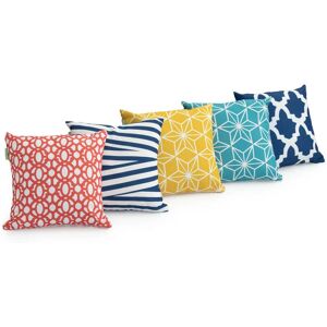 Gardenista Garden Scatter 18 x 18 Outdoor Furniture Cushion, 5pc Set Tile Pattern (Cover Only)