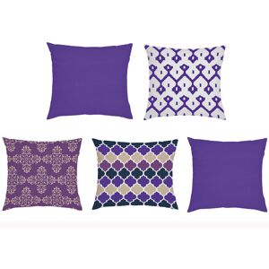 Outdoor Cushion Cover Set Designer Moroccan Prints Garden Pads Water Resistant, 5pc Set Ultra Violet - Gardenista