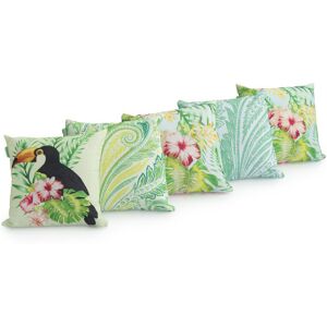 Toucan Paisley Print Design 18 Garden Scatter Cushion Cover Set Water Resistant, 5pc Set Toucan - Gardenista